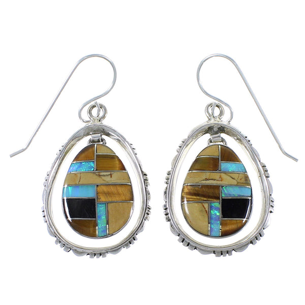 Multicolor Genuine Sterling Silver Earrings EX41036